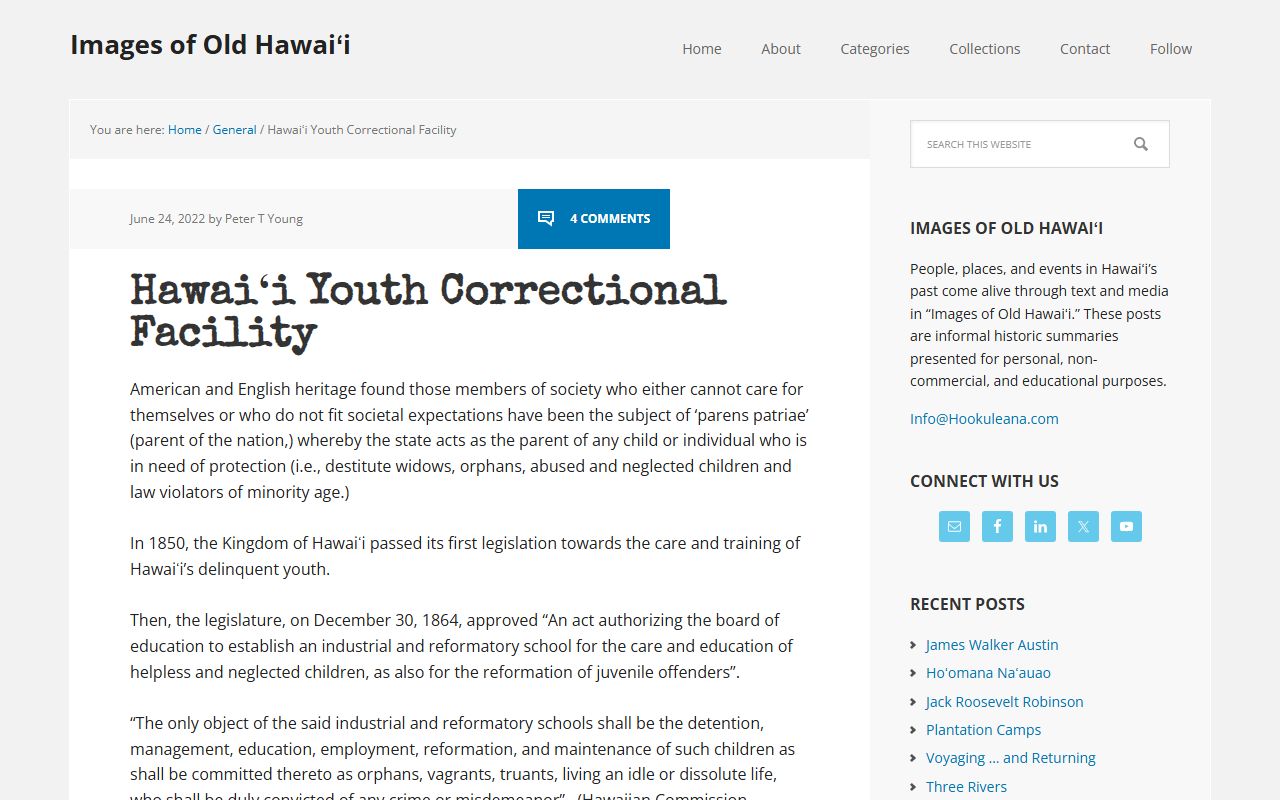East Honolulu Hawaii Youth Correctional Facility inmate population campus