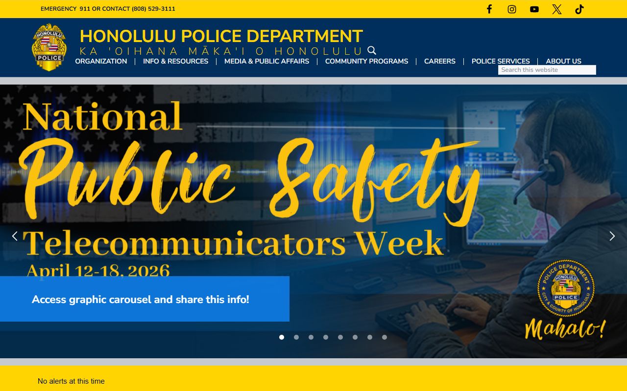 Honolulu County Honolulu Police Department inmate population records portal
