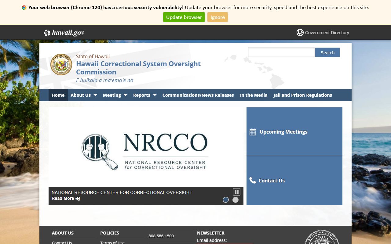 Hawaii Correctional System Oversight Commission inmate population reports