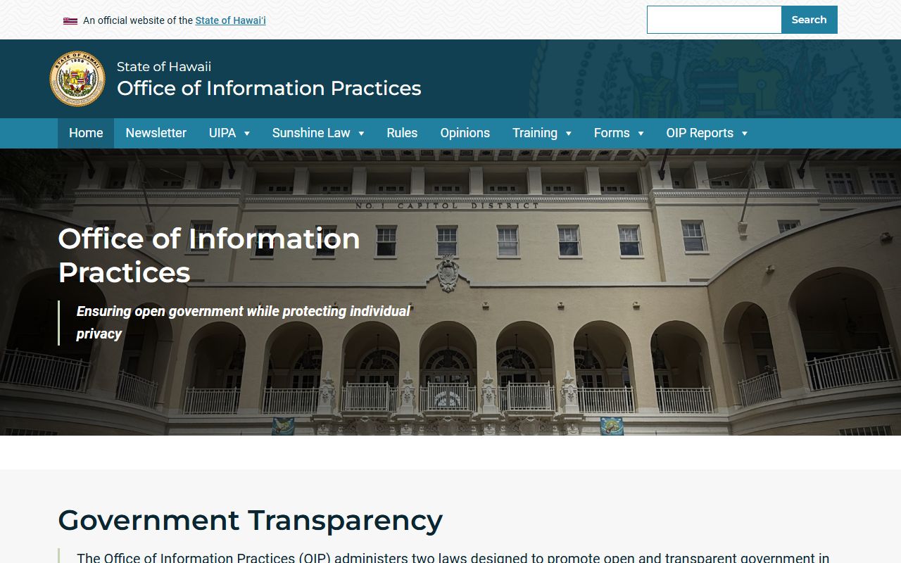 Hawaii Office of Information Practices UIPA for inmate records